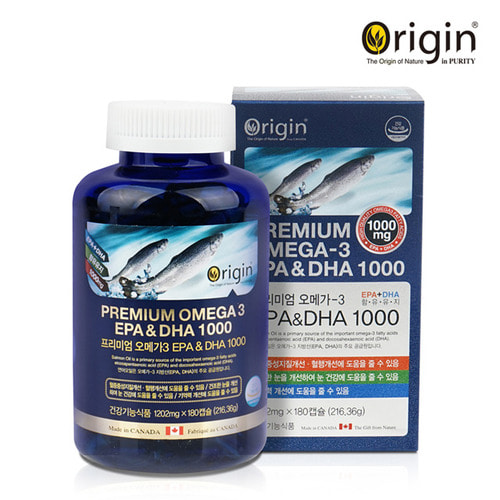 [오리진] 프리미엄 오메가3 EPA DHA 1000 180캡슐 6개월분